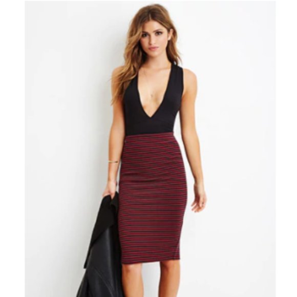 Striped Pencil Skirt - Picture 1 of 6